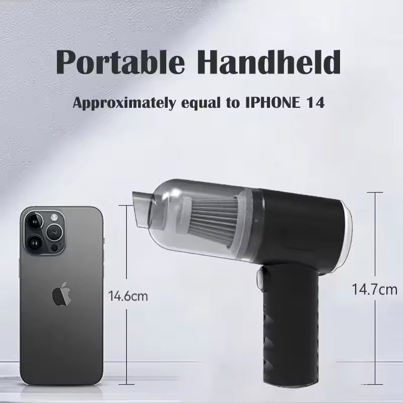 9000Pa Wireless Car Vacuum Cleaner – USB Rechargeable 1200mAh, Portable Mini Wet & Dry Vacuum for Home & Car
